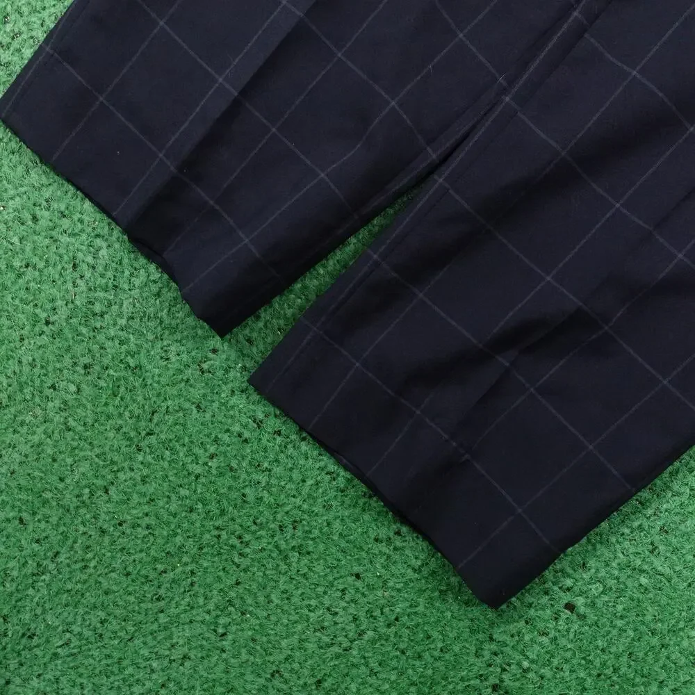 Banana Republic Pants Mens 34x32‎ Blue Plaid Slim Fit Wool Dress Business